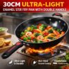 30CM ULTRA-LIGHT ENAMEL STIR FRY PAN WITH DOUBLE HANDLE