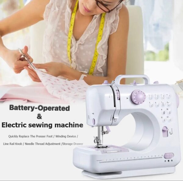 STANDARD  MULTIFUNCTIONAL BATTERY-OPERATED & ELECTRIC HOUSEHOLD TABLETOP SEWING MACHINE