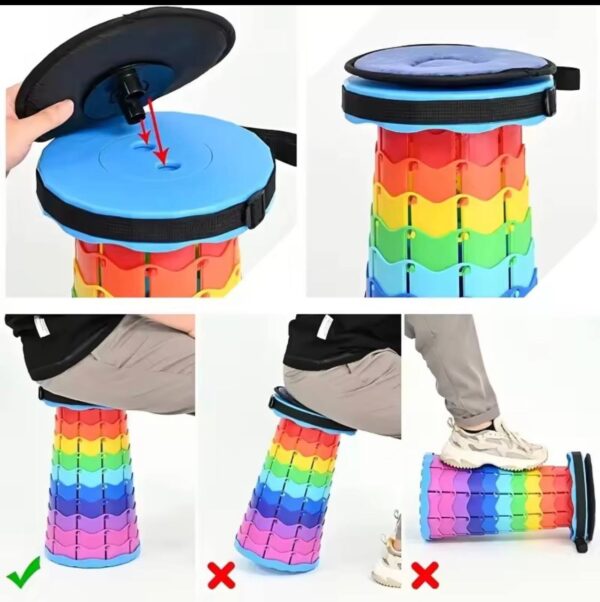 IMG_20260121_084001_437 RETRACTABLE/FOLDABLE ADJUSTABLE HEIGHT THICKENED PLASTIC STOOL