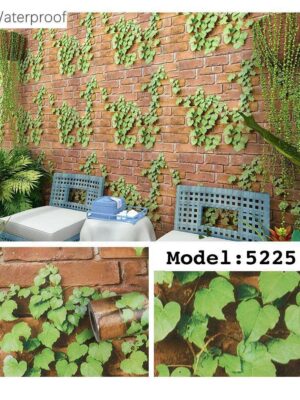 IMG_20260121_085320_003 PVC BRICKSTONE/WOOD GREEN SELF-ADHESIVE WATERPROOF WALLPAPER (45CM by 10M) ~ *MODEL 5225