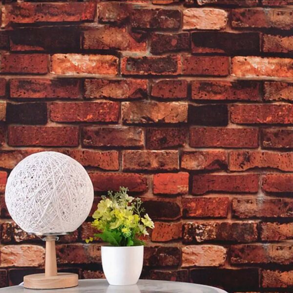PVC BRICK STONE DESIGN SELF-ADHESIVE WATERPROOF WALLPAPER (45CM by 10M) ~ *MODEL 5228