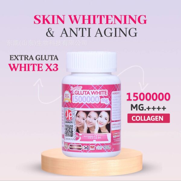 GLUTA WHITE 1500000 MG SKIN WHITENING & ANTI AGING CAPSULES (90 CAPSULES)