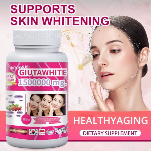 GLUTA WHITE 1500000 MG SKIN WHITENING & ANTI AGING CAPSULES (90 CAPSULES)