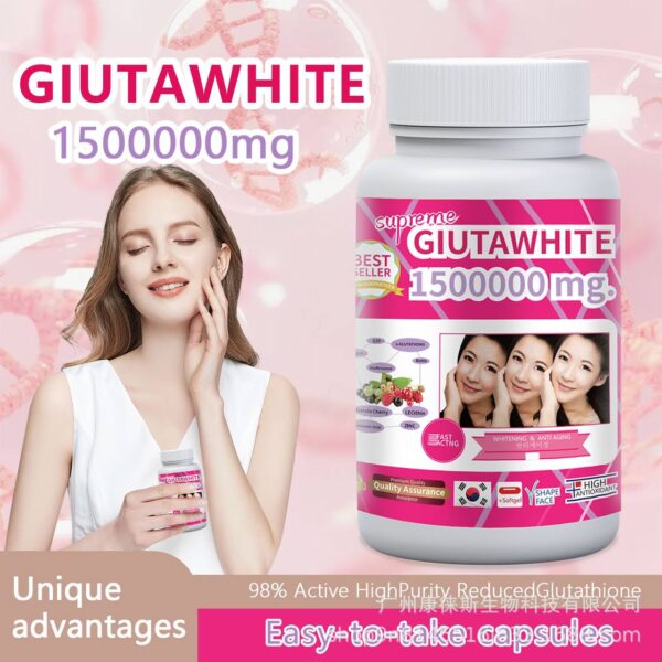 GLUTA WHITE 1500000 MG SKIN WHITENING & ANTI AGING CAPSULES (90 CAPSULES)