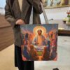 LARGE CAPACITY COLOUR BIBLICAL ILLUSTRATION PATTERN FASHIONABLE TOTE BAG - DESIGN 004