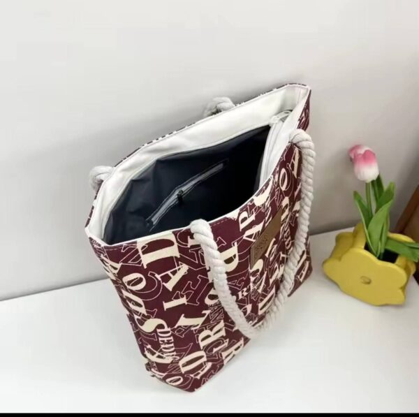 CLASSICAL ALPHABETICAL PATTERN TOTE BAG