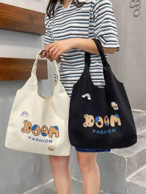 BOOM FASHION LARGE CAPACITY THICK TOTE SHOPPING BAG (Without Zipper)