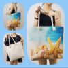 SANJOUS LARGE CAPACITY THICK ROPE CREATIVE BEACH SHELL PRINT TOTE BAG (DESIGN 005)