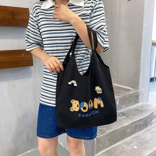BOOM FASHION LARGE CAPACITY THICK TOTE SHOPPING BAG (Without Zipper)