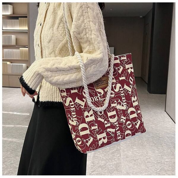 CLASSICAL ALPHABETICAL PATTERN TOTE BAG