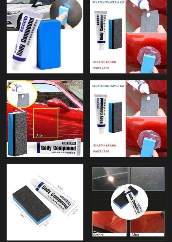 BODY COMPOUND CAR SCRATCH CLEAR KIT (SUPERB AUTO MENDING PASTE)