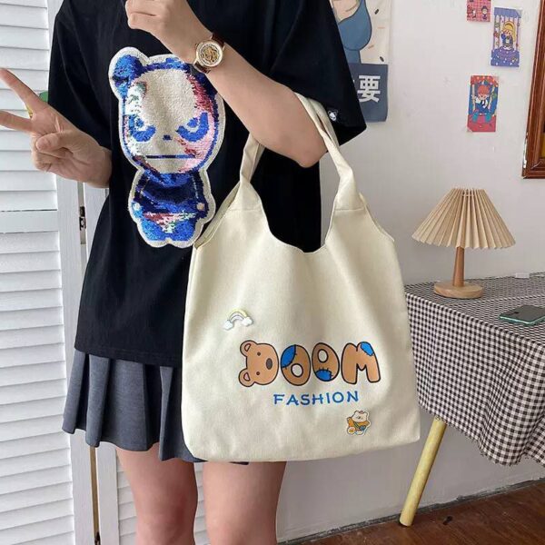 BOOM FASHION LARGE CAPACITY THICK TOTE SHOPPING BAG (Without Zipper)
