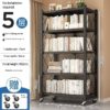 BLACK HEAVY DUTY METAL MULTIFUNCTIONAL FOLDABLE STORAGE SHELF FOR KITCHEN/BATHROOM/LIVING & BEDROOM