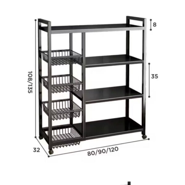 DUAL STRUCTURE MULTI-LAYERS MULTIPURPOSE STEEL STORAGE SHELF/ORGANIZER/RACK