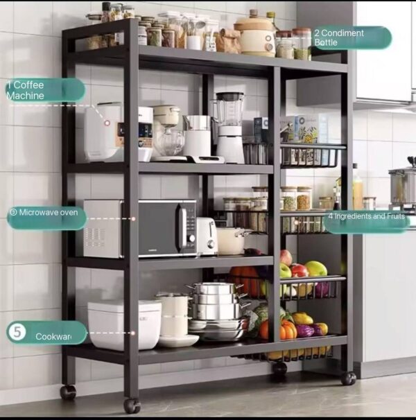 DUAL STRUCTURE MULTI-LAYERS MULTIPURPOSE STEEL STORAGE SHELF/ORGANIZER/RACK