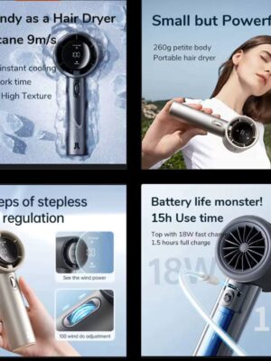 199-SPEED COOLING DIGITAL DISPLAY RECHARGEABLE HANDHELD FAN