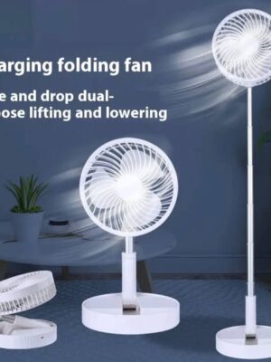 RETRACTABLE SPEEDY BLADES RECHARGEABLE TABLETOP FAN - TELESCOPIC FOLDING FAN