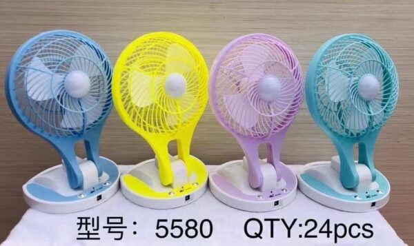 RECHARGEABLE PORTABLE LED LIGHT WITH MINI FAN (JR - 5580)