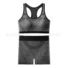 2PCS SEAMLESS HIGH STRETCH LADIES ‘SHORT’ GYM WEAR SET – HIP HUGGING TUMMY CONTROL BIKER SHORT & PADDED TOP BRA 