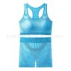 2PCS SEAMLESS HIGH STRETCH LADIES ‘SHORT’ GYM WEAR SET – HIP HUGGING TUMMY CONTROL BIKER SHORT & PADDED TOP BRA 