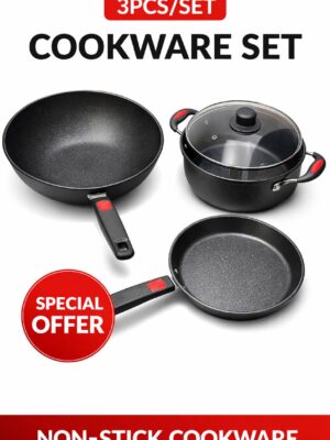 3PCS/SET QUALITY NON-STICK COOKWARE SET