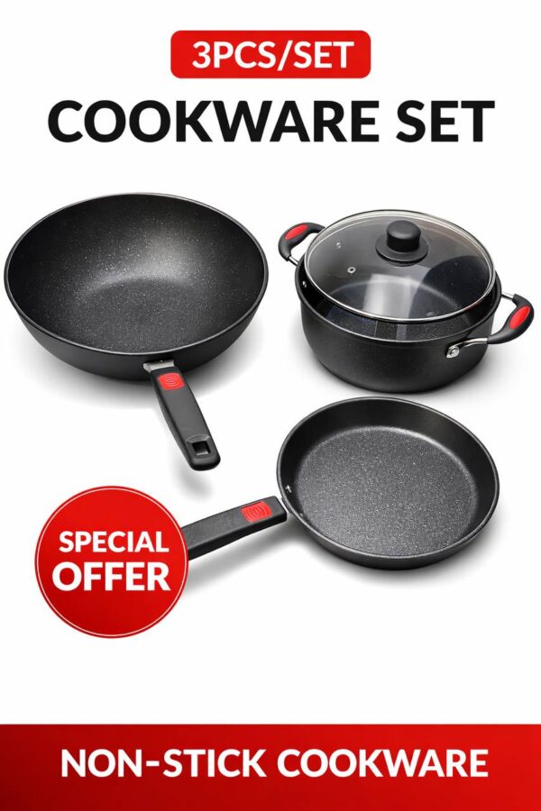 3PCS/SET QUALITY NON-STICK COOKWARE SET