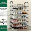 5&6 STEP STRONG DURABLE SHOE RACK  BLACK/SILVER STEEL (BIG POLE) ••• 💯% STRONG 💪🏽