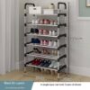 5&6 STEP STRONG DURABLE SHOE RACK  BLACK/SILVER STEEL (BIG POLE) ••• 💯% STRONG 💪🏽