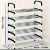 5&6 STEP STRONG DURABLE SHOE RACK  BLACK/SILVER STEEL (BIG POLE) ••• 💯% STRONG 💪🏽