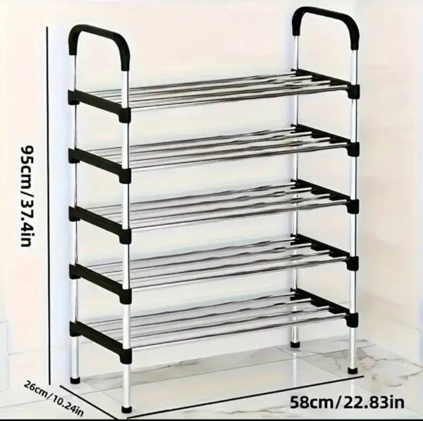5&6 STEP STRONG DURABLE SHOE RACK  BLACK/SILVER STEEL (BIG POLE) ••• 💯% STRONG 💪🏽