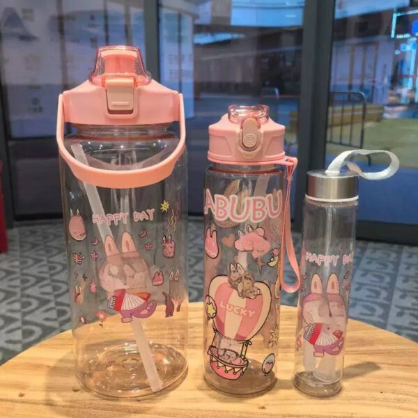 3PCS/SET HIGH QUALITY CUTE CARTOON WATER BOTTLE