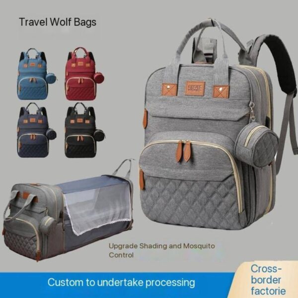 IMG_20260216_074400_831 HIGH QUALITY BABY BED AND NURSING/MATERNITY BACKBAG WITH PURSE, NET & CABLE CHARGER CONNECTOR (NURSING BAG)