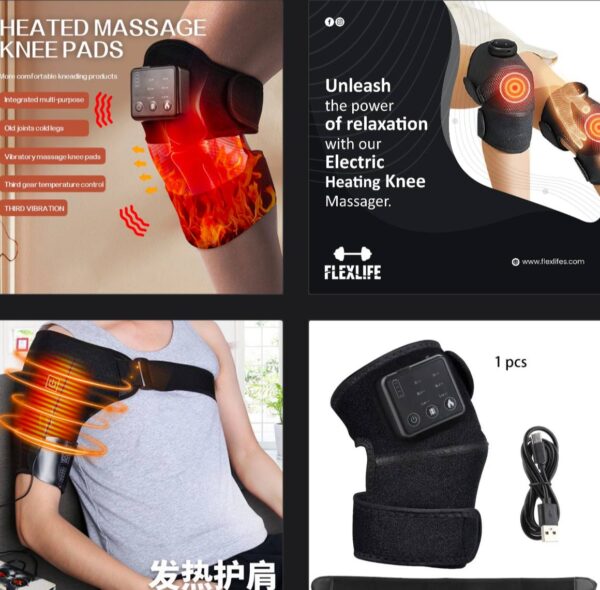 RECHARGEABLE HEATED MASSAGE ARM / KNEE PAD