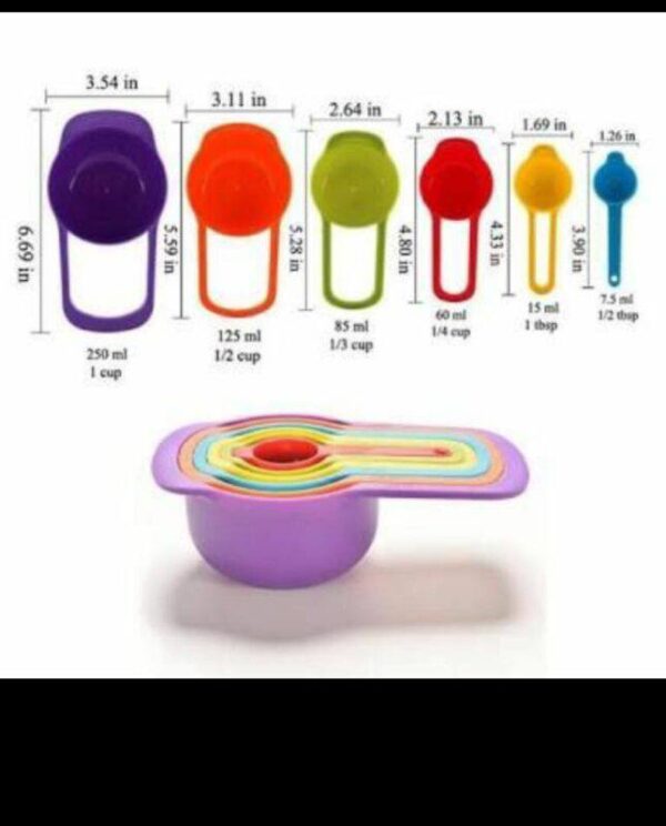 6PCS PLASTIC MEASURING CUP/SPOON