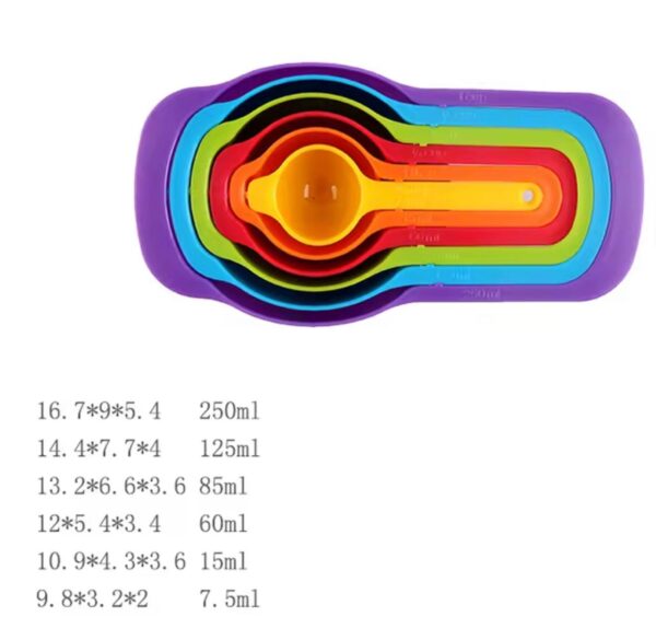 6PCS PLASTIC MEASURING CUP/SPOON