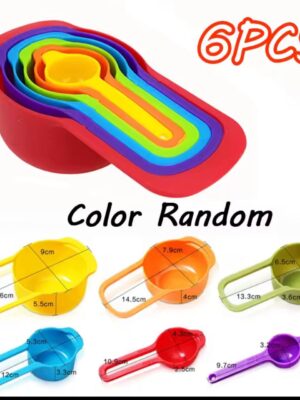 6PCS PLASTIC MEASURING CUP/SPOON