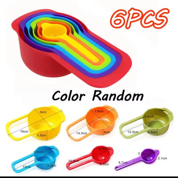 6PCS PLASTIC MEASURING CUP/SPOON