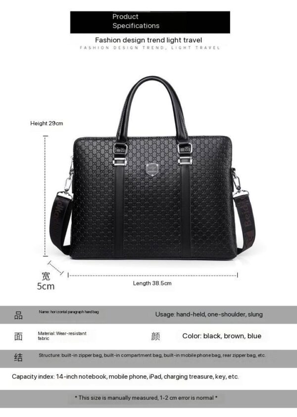 DESIGNER LUXURY LARGE CAPACITY MEN’S GENUINE LEATHER OFFICE BAG  - HAYESAROO BRAND