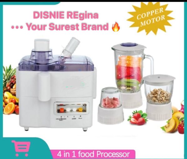 DISNIE REGINA (800W) 4in1 FOOD PROCESSOR  - JUICER, BLENDER, CHOPPER, GRINDER