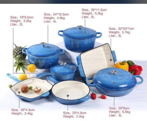 IMG_20260224_072928_596 7PCS HIGH QUALITY DURABLE THICK HEAVY ENAMEL CAST IRON COOKWARE / POT SET (CHEF STANDARD