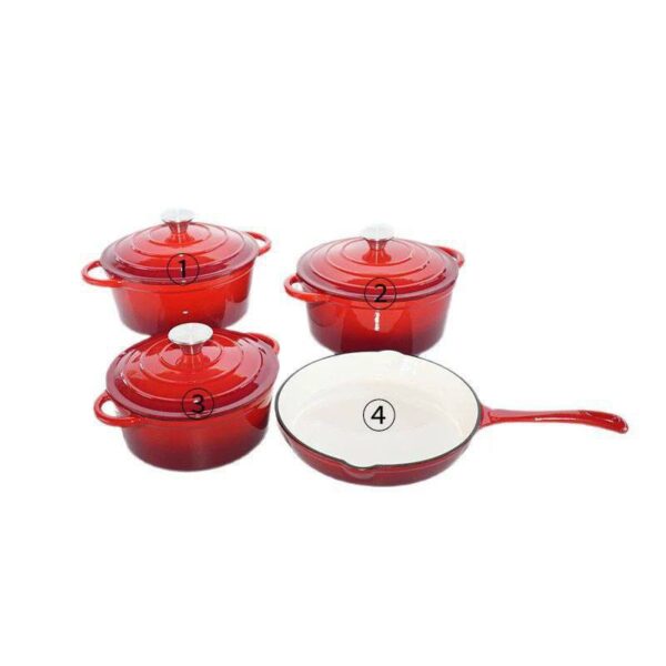 4PCS/SET HIGH QUALITY ENAMEL DIE-CAST COOKWARE/POT SET