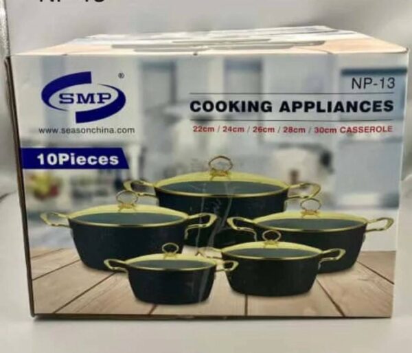 10PCS SMP QUALITY NON STICK COOKWARE / POT SET