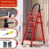 ADJUSTABLE THICKENED CARBON STEEL ZIGZAG FOLDABLE LADDER