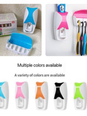DUAL COLOURED TOOTHPASTE DISPENSER & BRUSH HOLDER