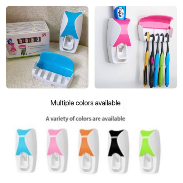 DUAL COLOURED TOOTHPASTE DISPENSER & BRUSH HOLDER