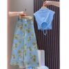 Two Piece set Short sleeve floral pants  for older girls