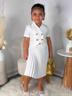 Two Piece set Girls fashion suit collar