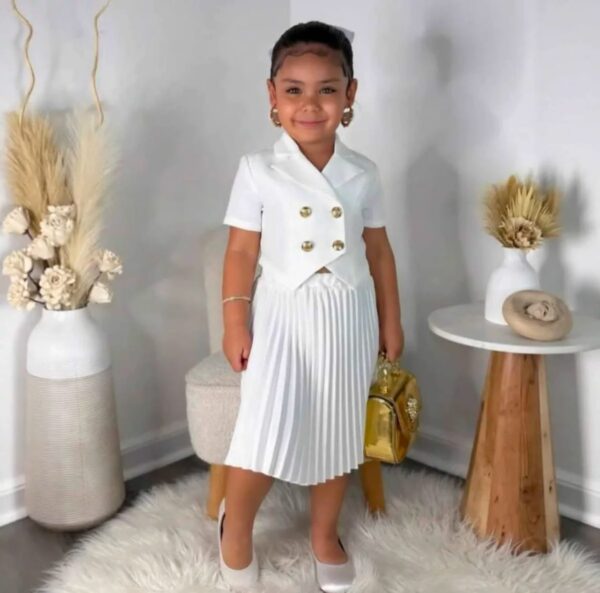 Two Piece set Girls fashion suit collar