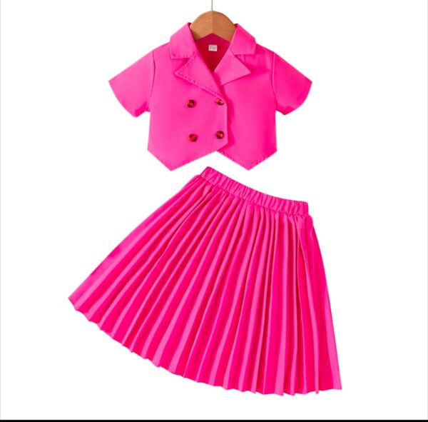 Two Piece set Girls fashion suit collar