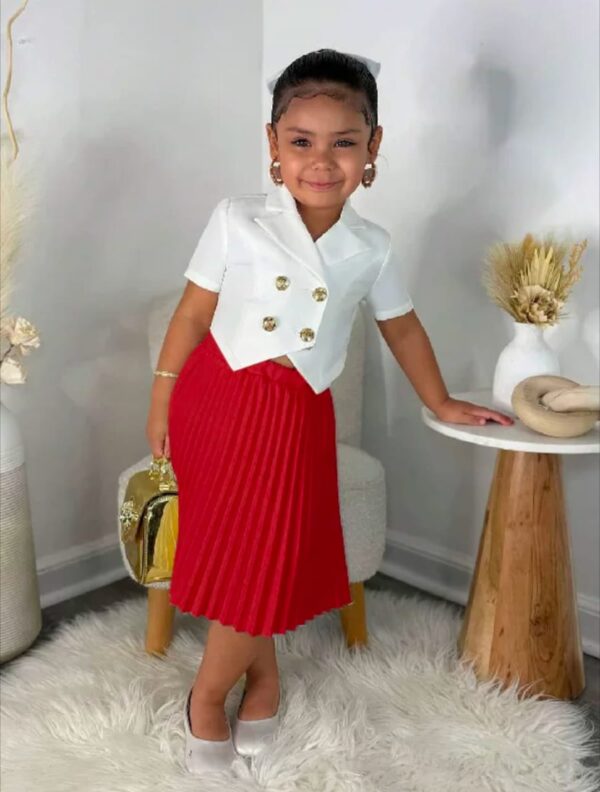 Two Piece set Girls fashion suit collar